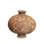 A LARGE PAINTED POTTERY 'COCOON' JAR Han Dynasty
