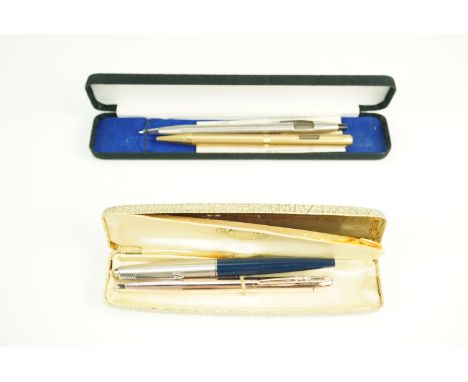 A Parker fountain pen, together with two 1970s / 1980s digital watch pens, and one other