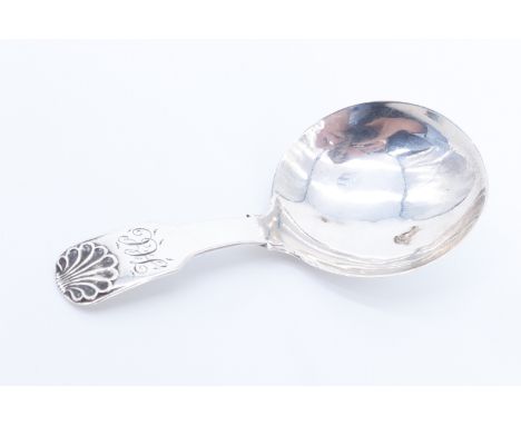 A William IV silver shell pattern caddy spoon, Taylor &amp; Perry, Birmingham, 1832, 9 g