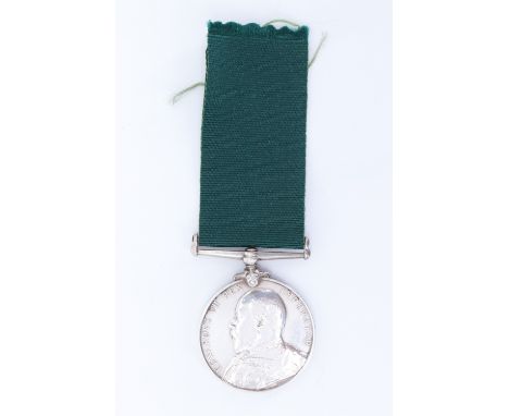 An Edward VII Volunteer Long Service Medal to 1914 L Sjt R Liddell, 1st Volunteer Battalion Northumberland Fusiliers