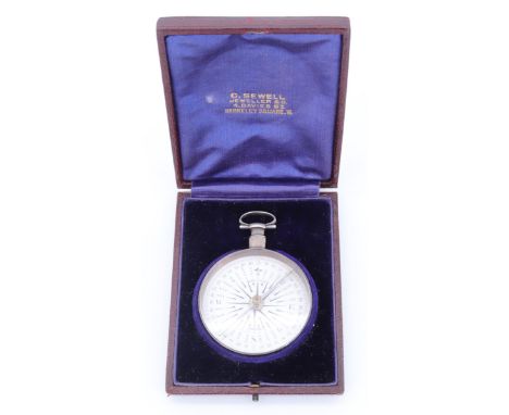 A Georgian silver pocket magnetic compass by Dolland, London, 1808, bearing Marjoribanks' family crest verso, in later fitted