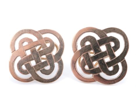 A pair of 9 ct gold Celtic interlace earrings, 20 mm, 7.4 g