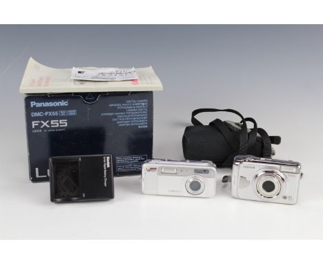A boxed Panasonic Lumix FX55 camera, together with two other cameras