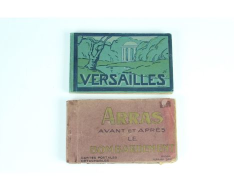 A Great War postcard book for Arras, and a similar postcard book for Versailles