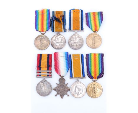 A Boer War and Great War family medal group, comprising Queen's South Africa Medal with two clasps to 3241 Pte R Cawthorne, Y