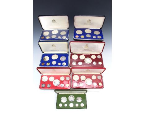 A group of coin proof sets, comprising a 1973 "First National Coinage of Barbados", a 1974 and a 1975 "Coinage of Barbados" s