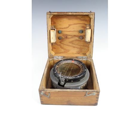 An RAF Type P8 aircraft cockpit compass and transit case