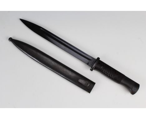 A German Third Reich S84/98 bayonet for the K98 rifle, by Herder, dated 1940, the scabbard un-marked