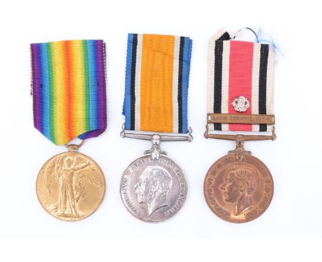 British War and Victory medals with George VI Special Constabulary Medal with rosette and long service clasp to 168926 A 2 Cp