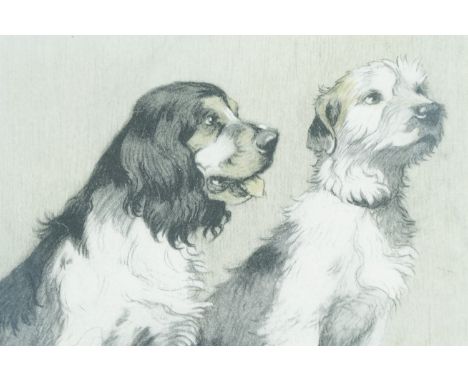 Cecil Aldin (1870 - 1935) "The Two Friends" and "The Two Sportsmen", a pair of lithographic prints depicting pairs of dogs, i