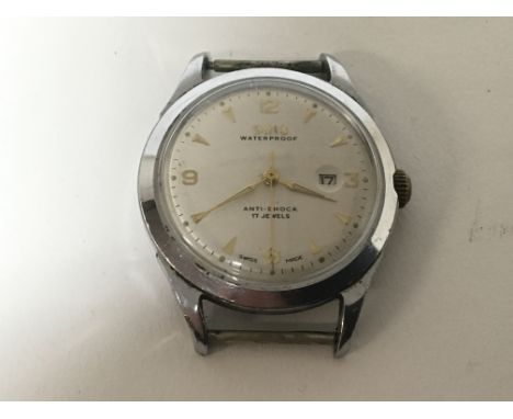 A vintage Gents manual wind Oris 17 jewel watch with date aperture seen working.