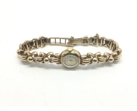 A 9ct gold vintage ladies Longines watch, not seen working, approx 33g.
