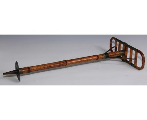 An early 20th century bamboo shooting stick, 81cm long (folded), c.1910 