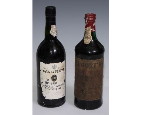 Vintage Port - one bottle, Warre's 1987 Quinia Da Cavadinha Vintage Port, 75cl, sealed, level just above base of neck; one  b