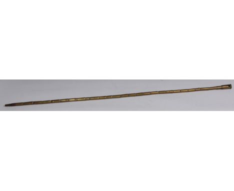 A World War I trench art walking stick, compossed of military bullet casings, 86cm long, c.1918 