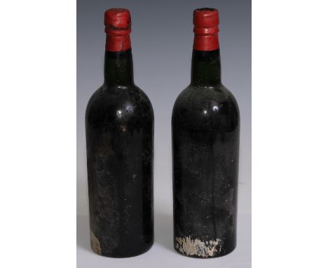 Vintage Port - two bottles, Graham 1955, John Harvey &amp; Sons, Bristol, wax seals, no labels, (2) 