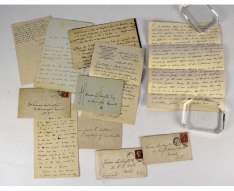 STEPHEN, Sir Lesley, autograph letter signed, 13 Hyde Park Gate South, 25.1.84. To Vernon Lushington, 2 sides. With 11 other 
