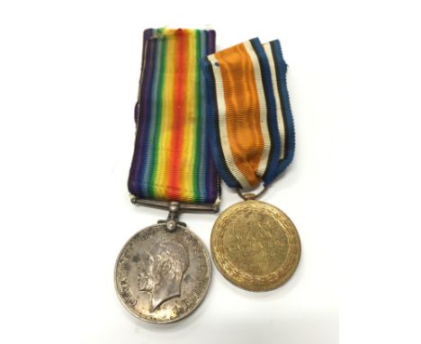 A pair of WWI General Service medals awarded to 3714 Private C. K. Dack, Norfolk Regiment with ribbons.