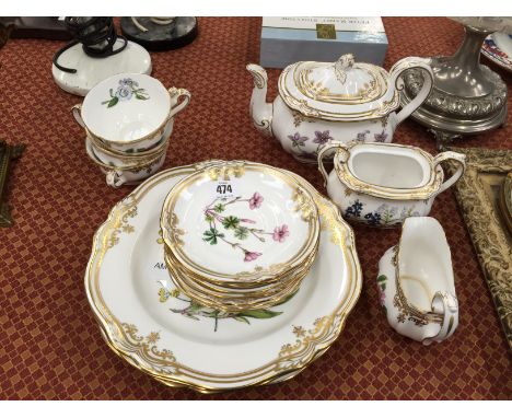 The residue of a Spode fine bone china tea and dinner service decorated in the Stafford Flowers pattern.