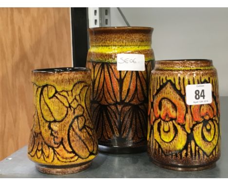 Three various Poole Pottery Aegean vases.