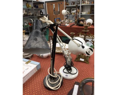 A mid 20th century white painted angle poise desk lamp.