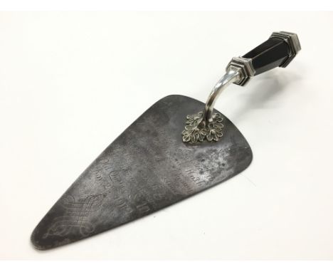 An early 20th century presentation trowel dedicated to the laying of the foundation stone at the church of the Annunciation, 