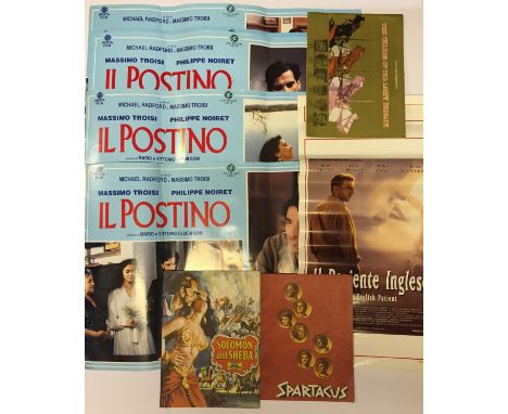 Selection of assorted film posters: 5 x Il Postino, 26 x 18''; Il Paziente Inglese Italian poster (The English Patient). Toge