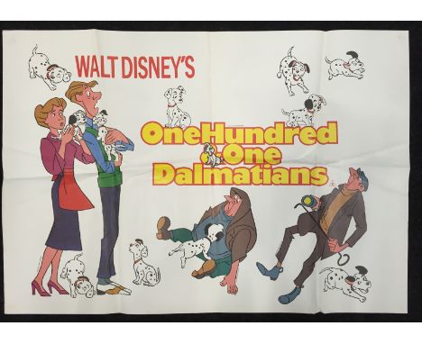 Walt Disney's One Hundred & One Dalmations film poster, 62.5 x 89.5cm. Folded and some light creasing.