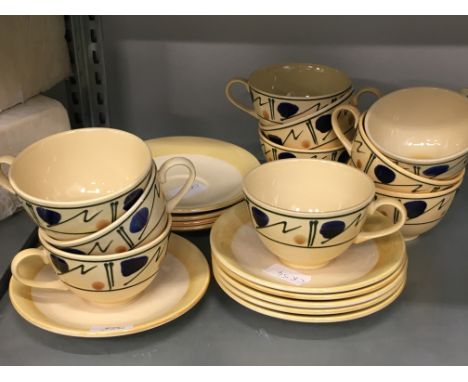 The residue of a Poole Pottery teaset.