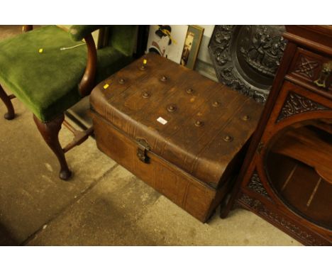 A late 19th Century tin painted trunk 