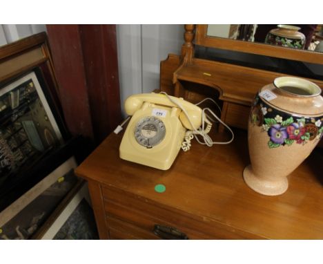 A rotary dial telephone 