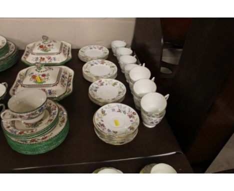 A quantity of Minton "Cherrydown" tea cups and saucers, and side plates 