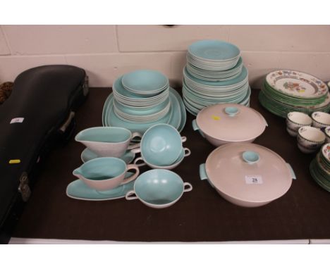 A quantity of Poole twin tone dinnerware