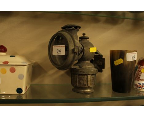 A Lucas carbide bicycle lamp