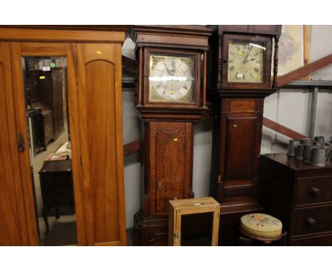 A 19th Century oak long cased clock, with brass dial and 8 day movement