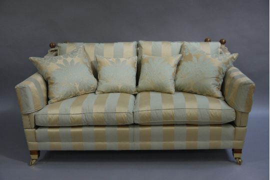 A Duresta Knowle Style Sofa Upholstered In Duck Egg Blue And Ivory Auction Date