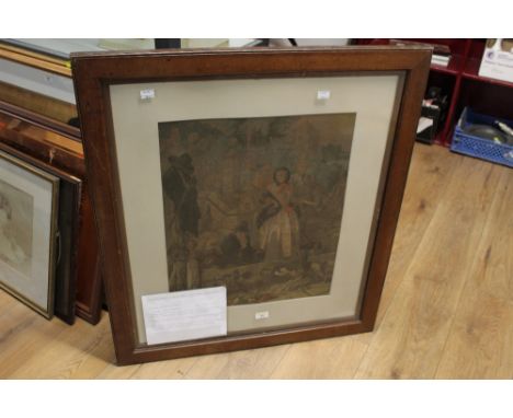 A framed and mounted print of "In Doleful Dumps" by the Leighton Brothers