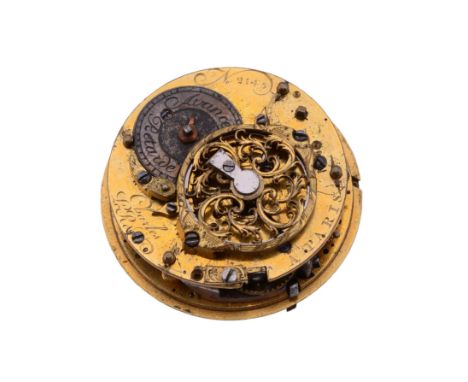  A fine French Louis XVI gilt brass quarter-repeating verge pocket watch movement Charles Le Roy, Paris, late 18th century  T