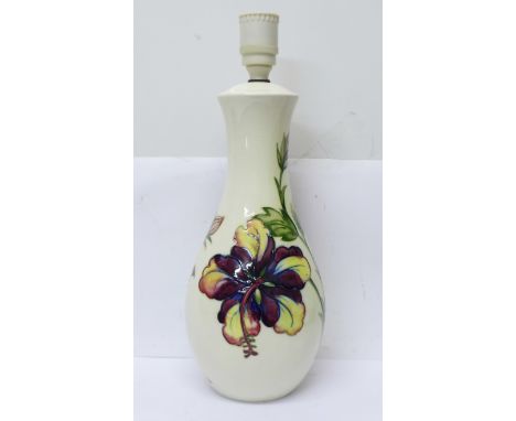A Moorcroft table lamp base, crazed, no wiring, 27cm 