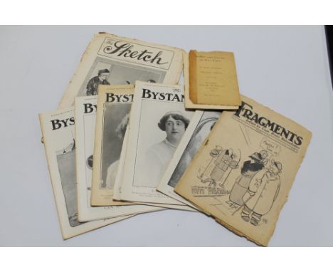 A SMALL COLLECTION OF FIRST WORLD WAR MAGAZINES ETC. to include 'Aerbut and Gaertie in War-Time', six dialect monologues by G