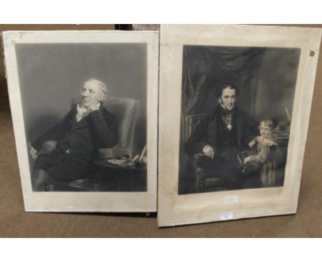 TWO HENRY COUSINS  MOUNTED PORTRAIT ENGRAVINGS BOTH AFTER THE PAINTINGS BY R.R. REINAGLE