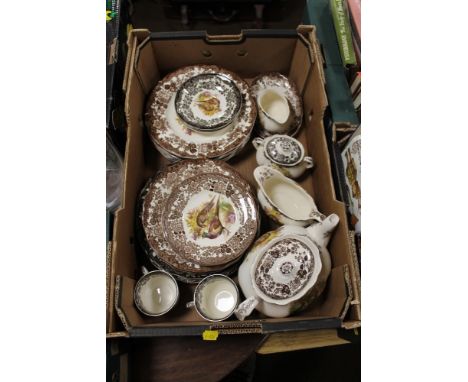 A TRAY OF ROYAL WORCESTER PALISSY TEA AND DINNER WARE 