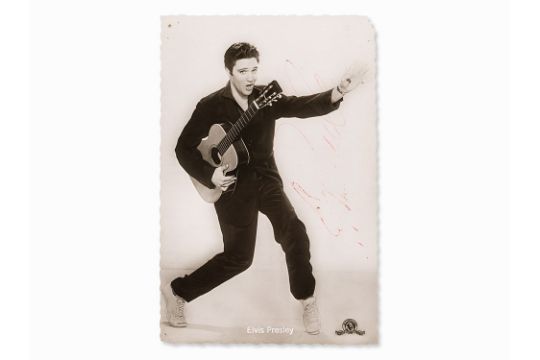 Elvis Presley Signed Jailhouse Rock Photo Card C 1957 Gelatin