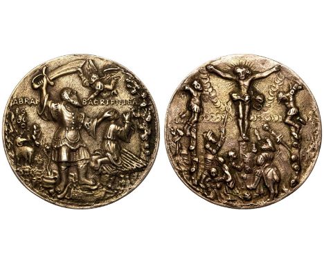 GERMANY. SAXONY-ALBERTINE. Johann Friedrich I. Silver Cast Medal, 1539. By Hans Reinhardt the elder on the sacrifice of Abrah