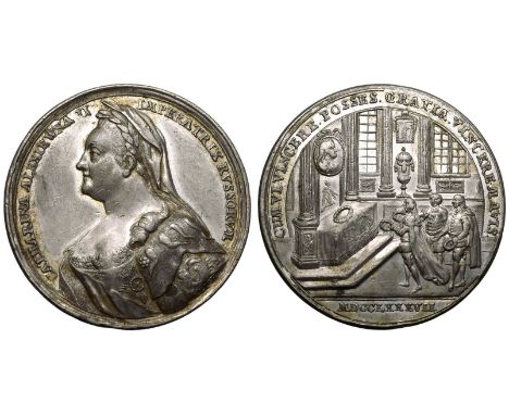 RUSSIA. Catherine II (the Great), 1762-96. Tin Medal, 1787. By J. Chr. Reich, on the capture of the eastern Polish provinces.