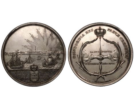 GERMANY. CITY OF EMDEN. Silver Medal, ND (1821). By B. C. v. Calker, on the College of Twenty-Four (Vierundzwanzigerkollegium