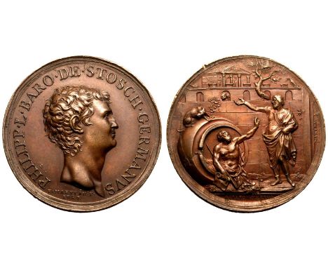 GERMANY. Bronze Medal, 1727. Dies by François Marteau. Commemorating Baron Philipp von Stosch (1691-1757). The Baron was a fa