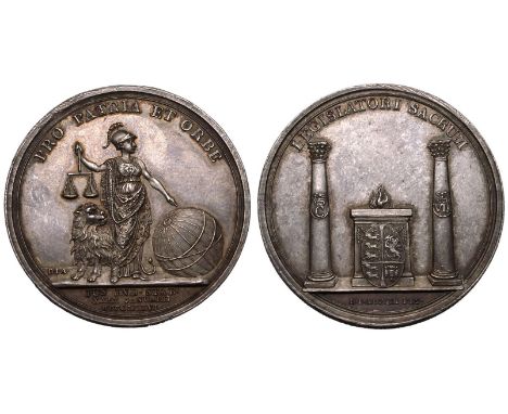 DENMARK. Christian VII, 1766-1808. Silver Medal, 1776. By D. J. Adzer, on the introduction of citizenship. Obv.: LEGISLATORI 