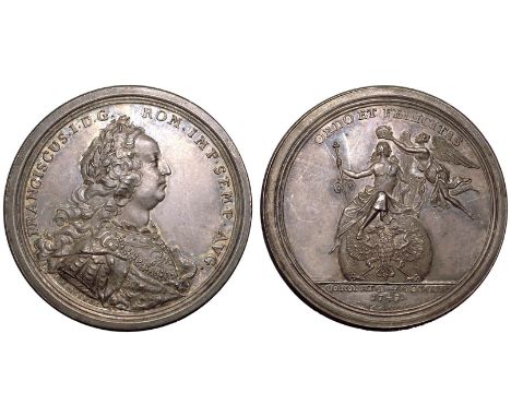 GERMANY. Franz I, 1745-65. Silver Medal, 1745. Struck to celebrate the coronation of Franz I as Holy Roman Emperor in Frankfu