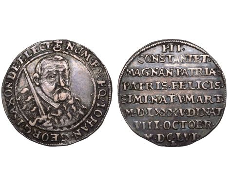 GERMAN STATES. SAXONY-ALBERTINE. Johann Georg I, 1615-56. Silver 1/8 Taler, 1656 CR. Dresden. Struck to commemorate the Elect